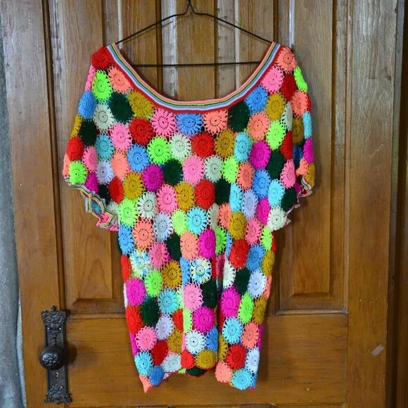 Hand Crocheted Flower Top - Picture 1 of 11